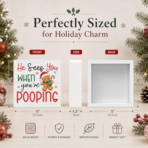 Christmas Bathroom Decor Funny Gingerbread Christmas Decor Wooden Box Sign