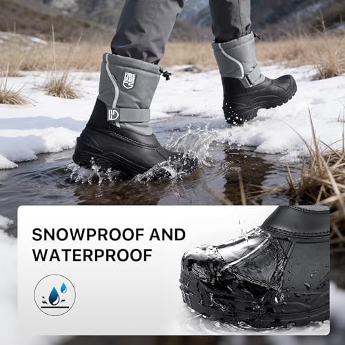 FREE SOLDIER Men's Waterproof Winter Shell Snow Boots with Removable Liner