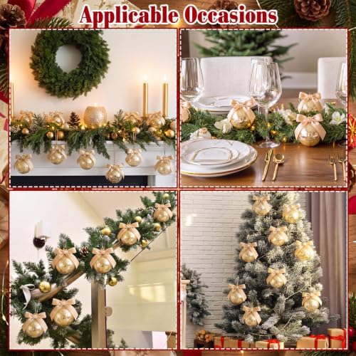 Halloscume 6 Pcs 4 Inch Vintage Christmas Glass Ornament Mercury Glass Ball