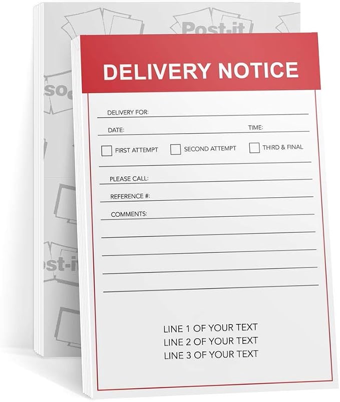 I Heart Deliveries Vertical - Post-it Notes - 6 Pads of 50 Sheets - Printed in the USA