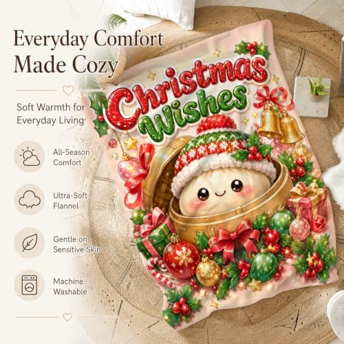50" x 60" Christmas Blanket Kids Throws, Cute Dumping Blanket Gift for Girl