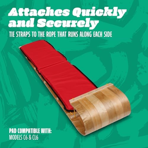 Flexible Flyer 57" Toboggan Sled Pad - Water-Resistant Red Cushion