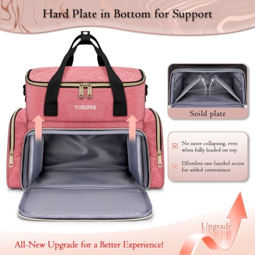 YOREPEK XL Nail Polish Organizer Case for 96 to 100+ Bottles, Pink