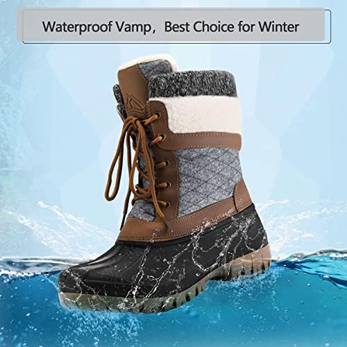 mysoft Women's Winter Snow Boots Waterproof Insulated Mid Calf Booties