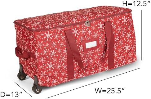 Covermates Rolling Adjustable Ornament Storage Bag, 25.5"W x 13"D x 12.5"H