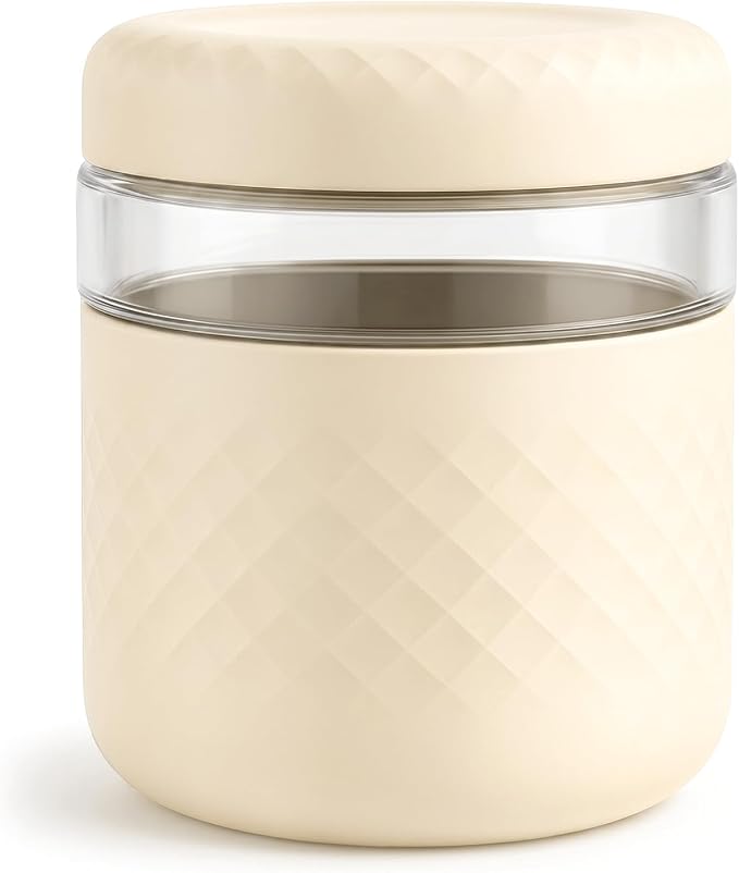 32 oz/4 Cup Glass Lunch Bowl Container with Lid, Leak & Spill Proof | BPA-Free, Microwave & Dishwasher Safe, Airtight Meal Prep & Food Storage Jar for Lunch, Salad, Soup, Oats, Stew, Yogurt