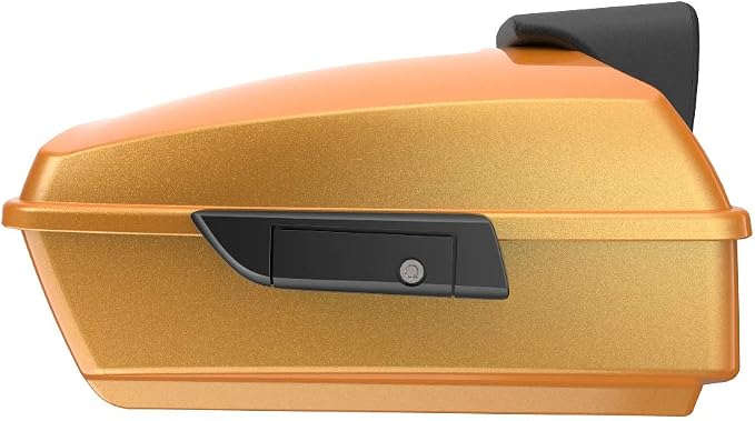 Advanblack Road Glide Tour Trunk Pack Hard Candy Gold Flake Chopped Tour Trunk Pack Backrest Pad for '97-'25 Harley Touring Road King Street Glide Electra Glide CVO models