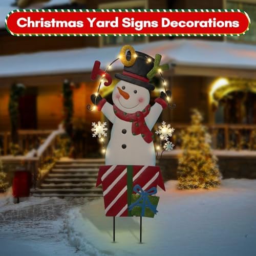 BRIGHTDECK Christmas Santa Claus Yard Sign Stake Lights Outdoor Decorations