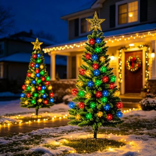 4FT 100LED Solar Christmas Tree for Outdoor Christmas Decorations