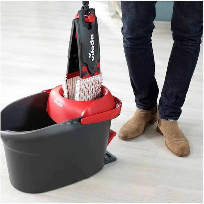 Vileda Floor mop, Microfibre, red, Set