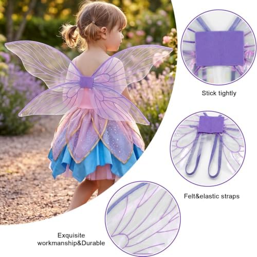 Latocos Fairy Dress Costume for Girls, Toddler Fairy Dress Butterfly Wings