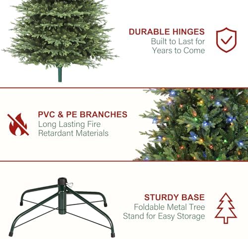 Hykolity 9 ft Prelit Christmas Tree with 600 Multicolor LEDs