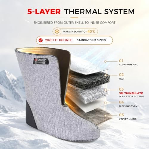 Men's Snow Boots, Waterproof Insulated Winter Boots for Men, -40°F