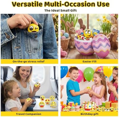 LOVESTOWN 24PCS Stress Balls Bulk for Party Favors, 2.5 Inch Squishy Toys