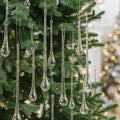 22 Pcs Crystal Glass Teardrop Christmas Ornaments, 4 Large Size