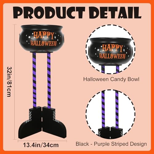 Halloween Decorations Outdoor, 32" Tall Witch Legs Candy Bowl Stand Holder