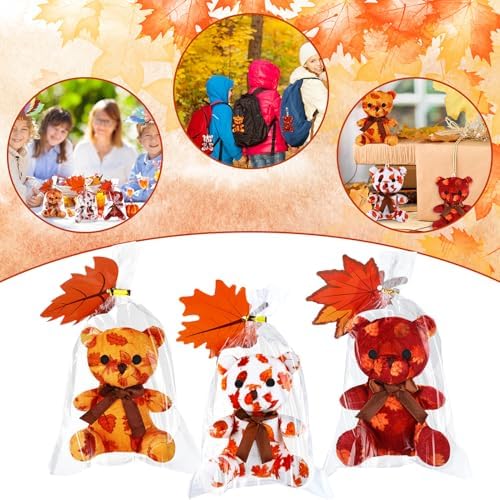 27 Pack Fall Thanksgiving Party Favors for Kids Mini Plush Bears Classroom