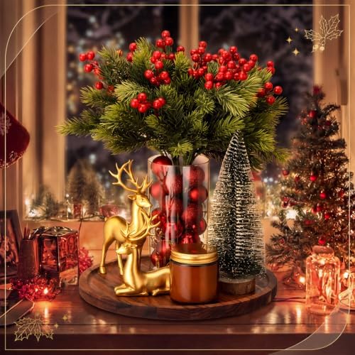 Remerry 34 Pcs Christmas Table Decorations Indoor Xmas Tiered Tray Decor