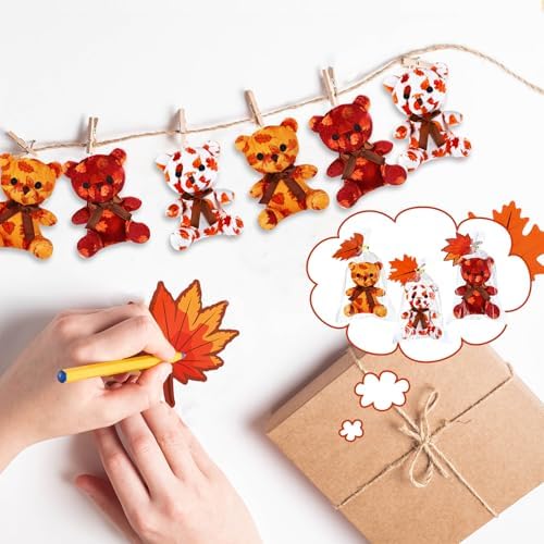 27 Pack Fall Thanksgiving Party Favors for Kids Mini Plush Bears Classroom