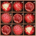 SHareconn 100MM/4 Inch 9PCS Large Christmas Balls Ornaments, Red and Gold
