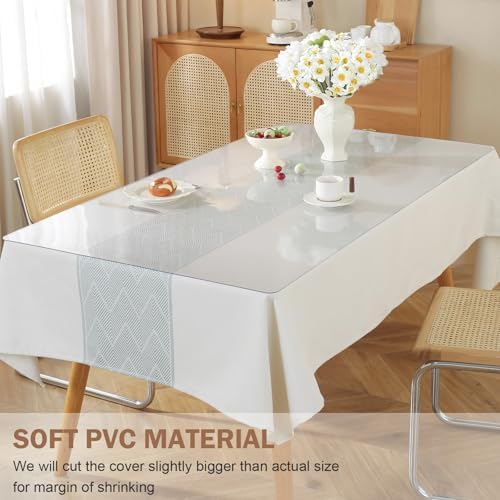 LovePads Clear Table Cover Protector 40 x 72 Inch, 2mm Thick Plastic Mat