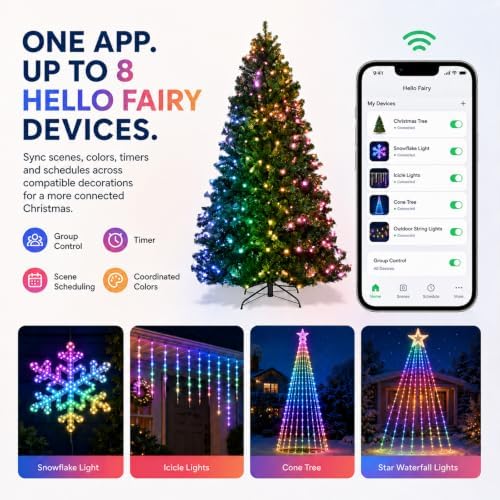 Avatar Controls 7.5FT Smart Pre-Lit Artificial Christmas Tree, 400 RGB LEDs