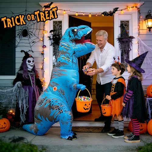 Funny Inflatable Dinosaur Costume for Adult and Kids,Blow Up Dinosaur Costume for Halloween Cosplay Party
