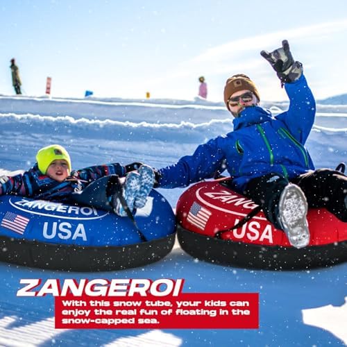 Snow Tube for Sledding Snow Tubes Heavy Duty Snow Tube for Kids Adult Snow Sled Sledding Tube Inflatable Snow Tubes for Kids Towable Rubber Snows Tube with Cover
