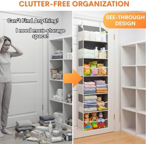Ofiray-home Over Door Organizer with 6 Large Pockets