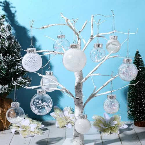 Jenaai White 74 Pcs Christmas Ball Ornaments Tree Decorations