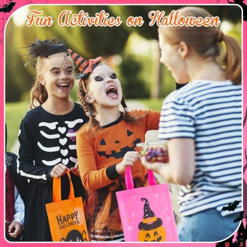 Sweetude 120 Pcs Halloween Tote Bags Bulk Halloween Trick Treat with Handle