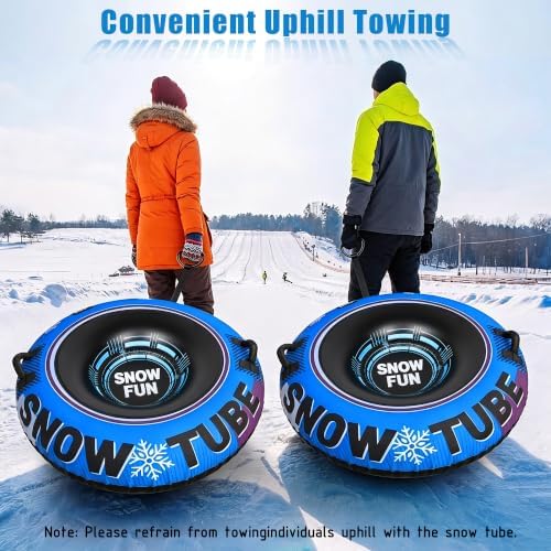 48'' Inflatable Snow Tube with Premium Canvas Cover