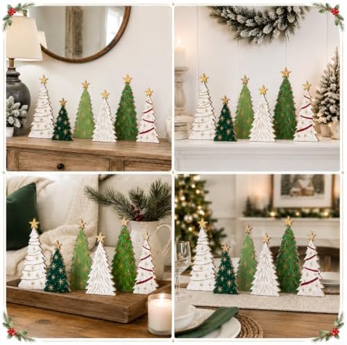 Christmas Decorations Indoor, 5 Pcs Christmas Star Tree Home Decor