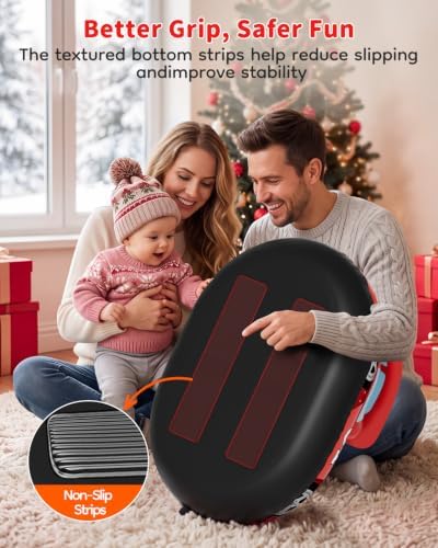 Raxurt Snow Sled for Toddlers 1-3, Inflatable Baby Sled with Canvas Cover