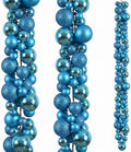 2 Pcs 6 ft Christmas Ball Ornament Garland, Turquoise