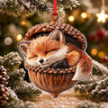 2026 Merry ChristmasWinter Ornament - Inspired Fox Christmas Ornament, 3D Animal Decorations for Christmas Trees, Holiday Ornament, Holiday Party Gifts, Gift Ideas & Xmas Gift