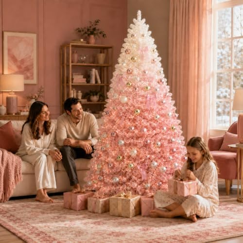 7.5ft Pre-Lit Artificial Christmas Tree, 400 Lights, 1180 Tips
