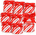 Zonon 12 Sets Christmas Cookie Tins with Lid Red & White Candy Cane Design
