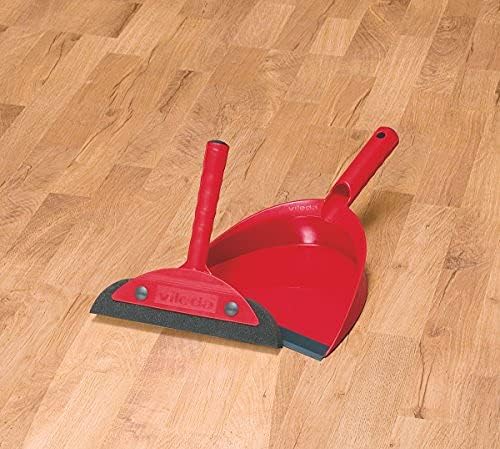 Vileda 158735 Super Classic Broom with Triangular Handle and Super Duster Classic Sweeping Set Broom Set – Red, 16 x 49 cm