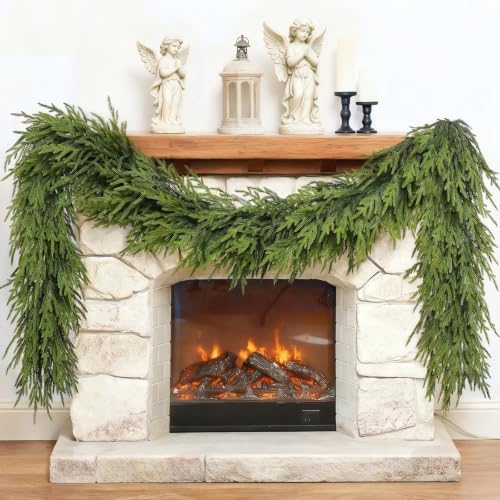 Artificial Christmas Garland, Faux Norfolk Pine for Mantle Decor (5FT 1PCS)