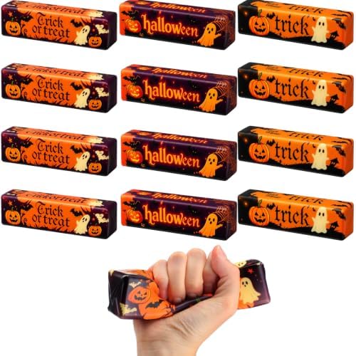 Meooeck 12 Pcs Halloween Fidgets Balls Squeeze Ghost Halloween Party Favors