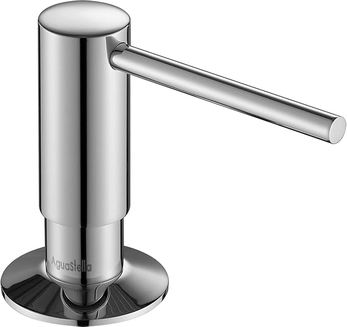 AguaStella ASF026CH Built in Soap Dispenser Chrome for Kitchen Sink with Soap Bottle Countertop Pump