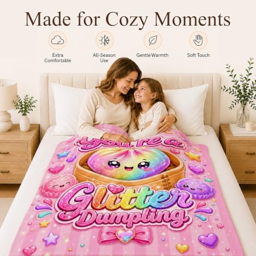 50" x 60" Kids Teens Blanket Dumpling Throws, Cute Squishy Blanket Gift