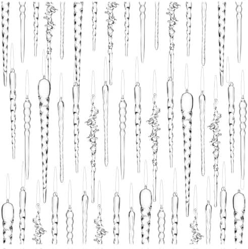 Syhood 100 Pcs Crystal Christmas Tree Ornaments, Assorted Icicles