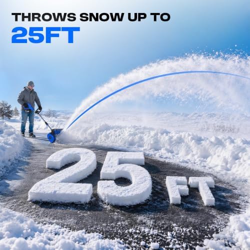 40V Cordless Snow Shovel, 13" Brushless Electric Snow Blower with 2 x 4.0Ah Batteries and Charger, 30 FT Throw, 16" Clearing Width, 8" Depth, for Driveway Deck Patio Walkway