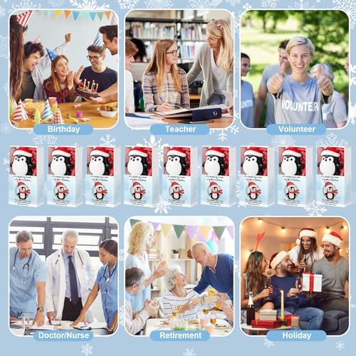 24 Sets Christmas Penguin Gifts with Support Boxes, Holiday Party Favors