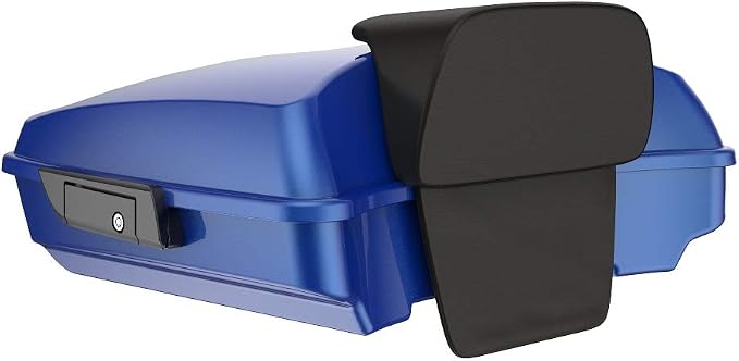 Advanblack Road Glide Tour Trunk Pack Blue Max Razor Tour Trunk Pack Backrest Pad for '97-'25 Harley Touring Road King Street Glide Electra Glide CVO models