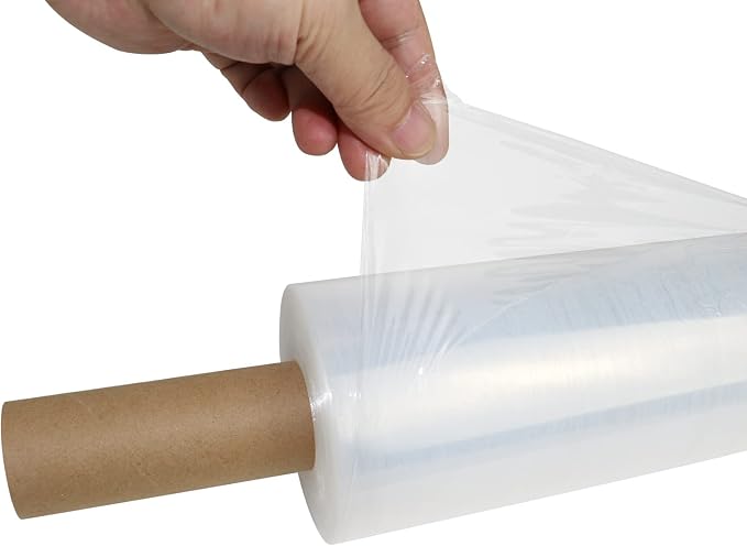 BOMEI PACK Stretch Film Wrap - Industrial Clear Plastic Stretch Wrap 1000 Feet 80 Gauge 4 Packs with Handle, Pallet Wrap for Packing, Moving Supplies, Packing Wrap Plastic Roll 15 Inches