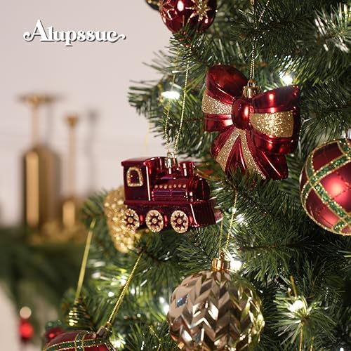 Alupssuc 82pcs Classic Christmas Balls Ornaments Set, Red, Green and Gold