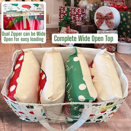 VENO Moving Bags, Christmas Storage Bags, Wide Open Top, Jingle Mix, 2 Pack